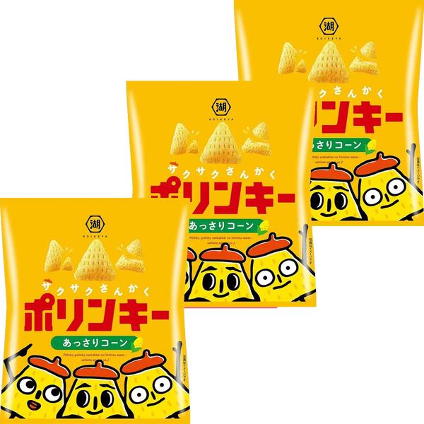 Koikeya Polinky Corn Soup Chips Japanese Corn Snack 55g (Pack of 3)