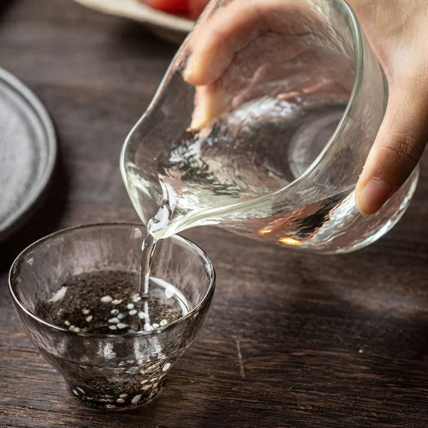 Aderia Handmade Sake Cup Shot Glass Rustic Metallic Pattern 85ml