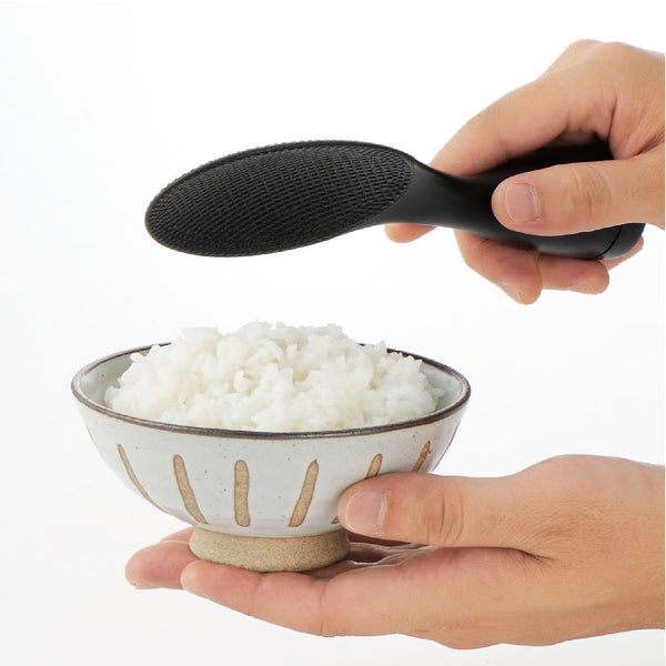 Akebono Black Shamoji Self Standing Non-Stick Rice Paddle