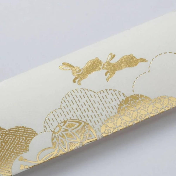 Chopsticks With Gold Foil Washi Paper Cover Rabbit Design 3 ct.