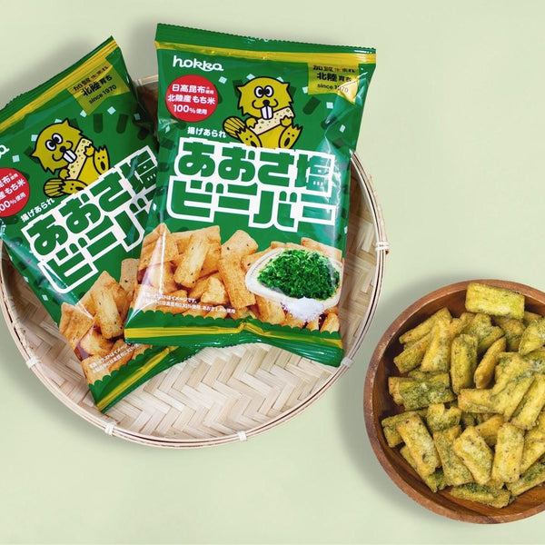 Hokka Beaver Crunchy And Salty Aosa Seaweed Rice Crackers 65g (Pack of 3)