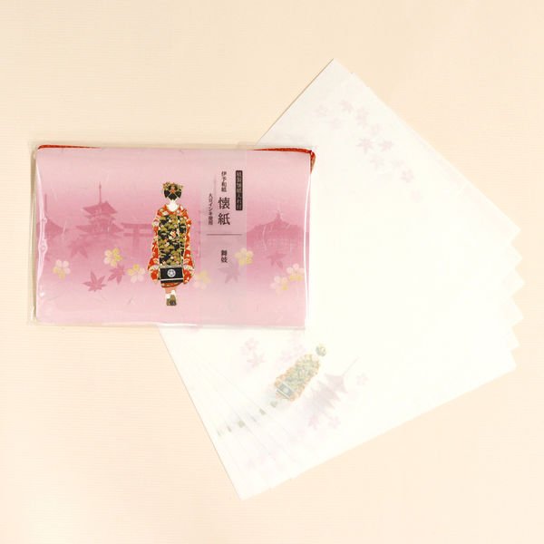 Kamiiso Kimono Beautiful Maiko Kaishi Iyo Washi Paper & Case Set