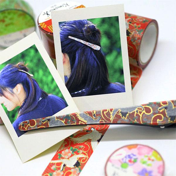 Kamiiso Kimono Washi Tape Flower Crane Pattern Masking Tape
