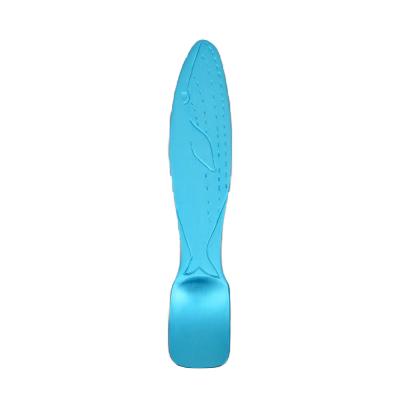Katariki Cute Aluminum Ice Cream Spoon Whale Marine Blue 11.6cm