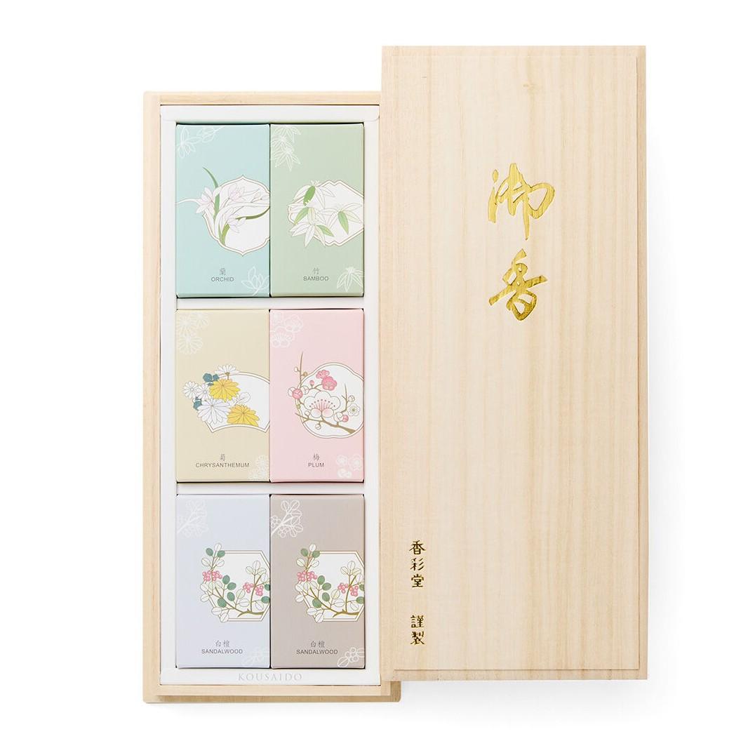 Kousaido 5 Flowers Scent Short Incense Sticks 6-Pack Box