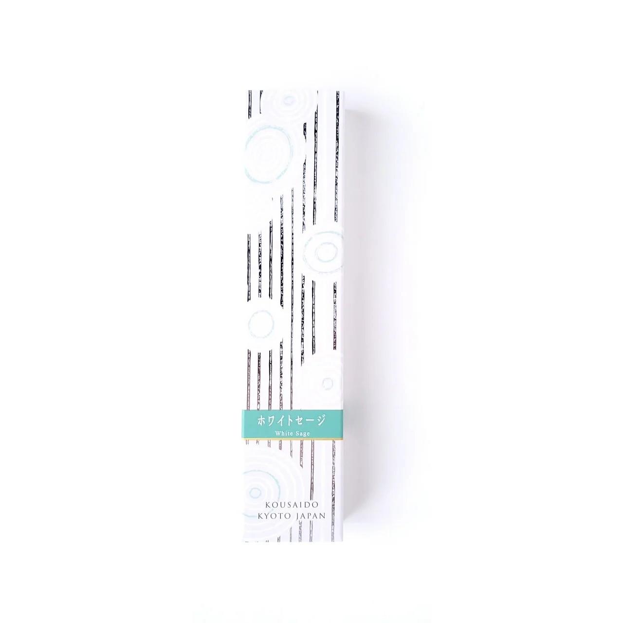 Kousaido White Sage Long Incense Sticks In Wooden Box 40 ct.