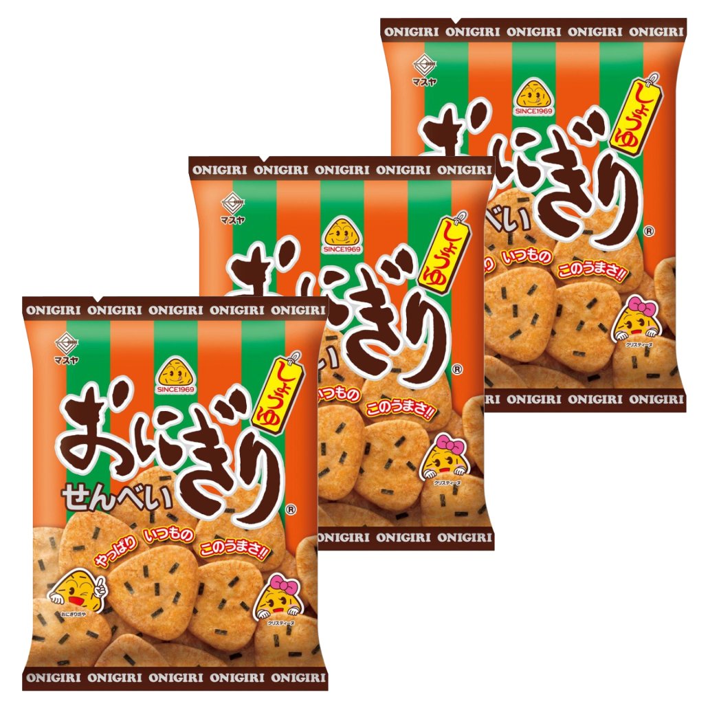 Masuya Onigiri Senbei Soy Sauce Flavored Rice Crackers (Pack of