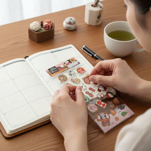 Nippon Seal Gold Foil Washi Stickers Japanese Lucky Charms 1 Sheet