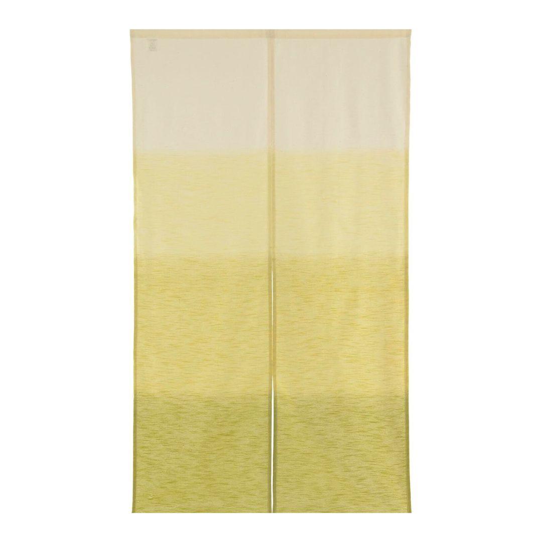 Noren Hand Printed Green Matcha Shading Pattern Door Linen Curtain