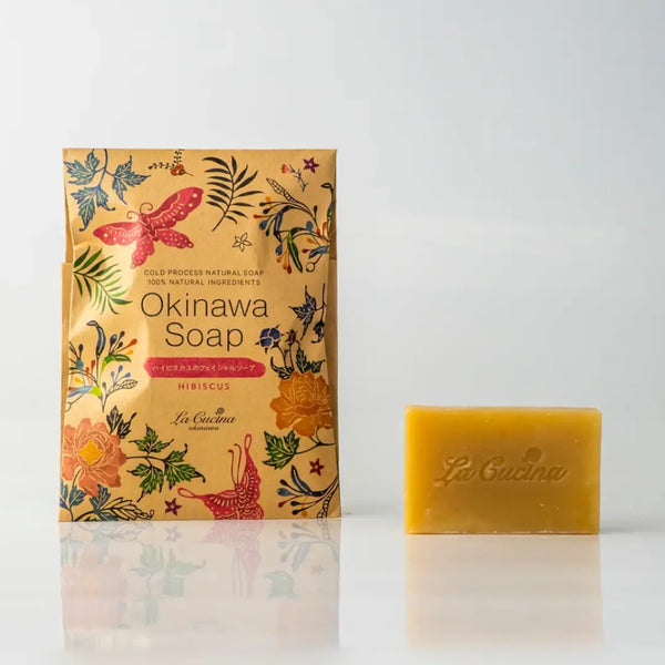 Okinawa Cold Process Natural Soap Hibiscus Floral Olive Oil Bar Soap 85g