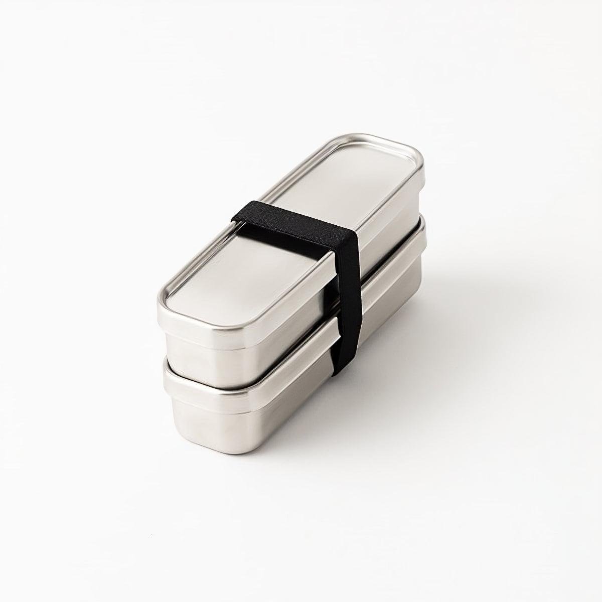 Kobo Aizawa Rectangular Slim Two-Tier Lunch Box Stainless Steel Bento Box 700ml