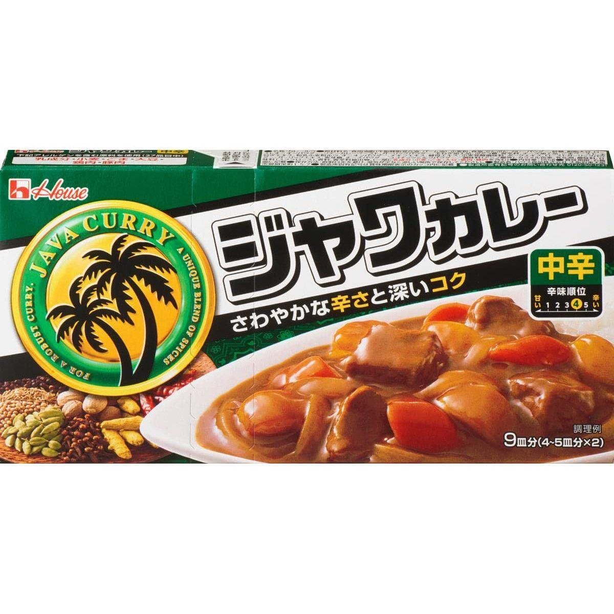 House Foods Java Curry Medium Hot (Japanese Curry Roux Cubes) 185g