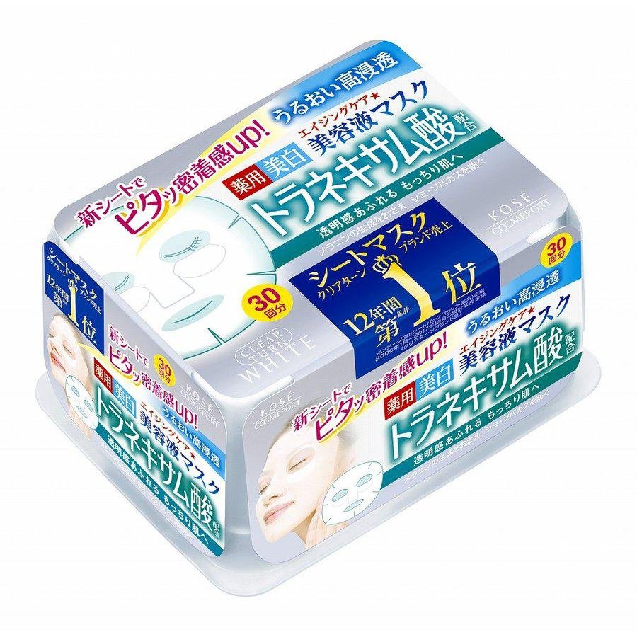 Kosé Clear Turn Clear Skin Mask Daily Use Facial Sheet Mask 30 Sheets
