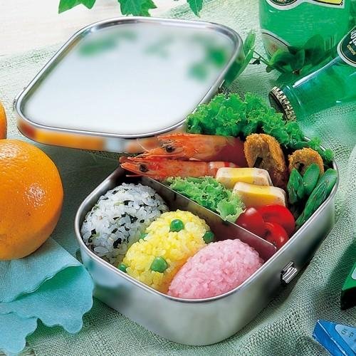 Aizawa Large Square Lunch Box Stainless Steel Bento Box 1000ml