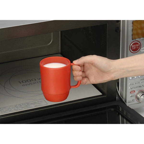 Inomata Microwavable Plastic Coffee Mug Red