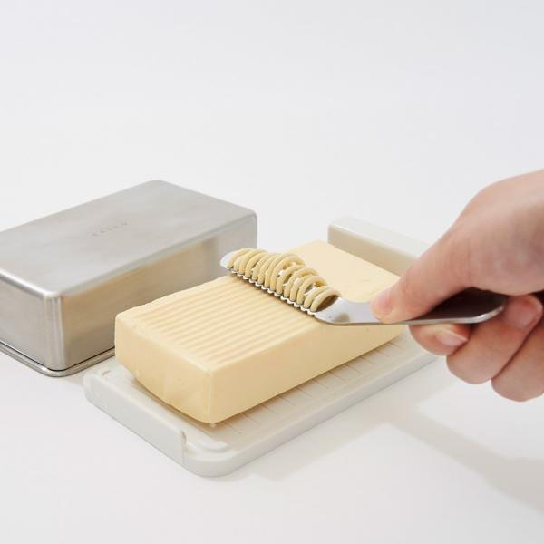 Yoshikawa EAトCO Stylish Stainless Butter Dish AS0043