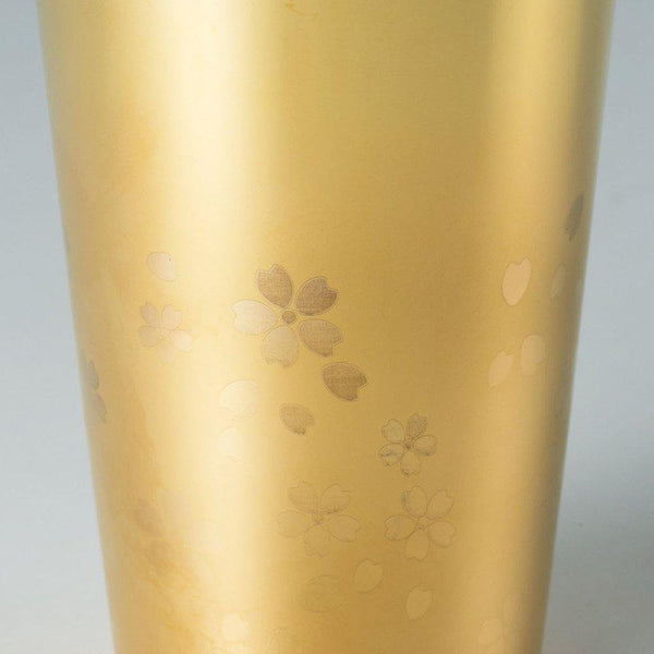 Wahei Freiz Double Wall Tumbler Sakura Pattern Gold