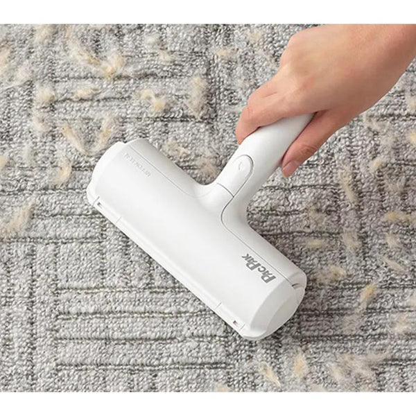 Pac Pak Roller Pet Hair Remover Reusable Self-Cleaning Lint Brush White