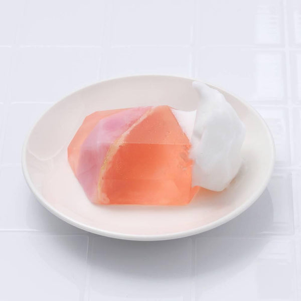Rose Quartz Jewelry Soap Handmade Moisturizing Pink Crystal Bar Soap 60g