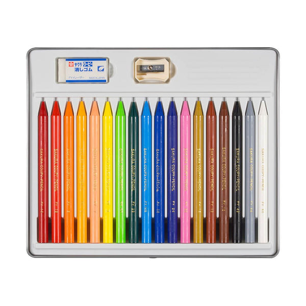 Sakura Color Coupy Pencil Japanese Crayon Pencils 18 Color Set
