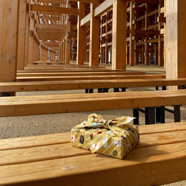 Seiran Furoshiki Lucky Cat Pattern Cotton Wrapping Cloth