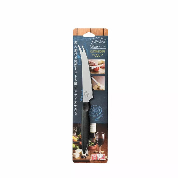 Shimomura Curved Serrated Bar Knife Tomato & Cheese Pronged Knife 220mm