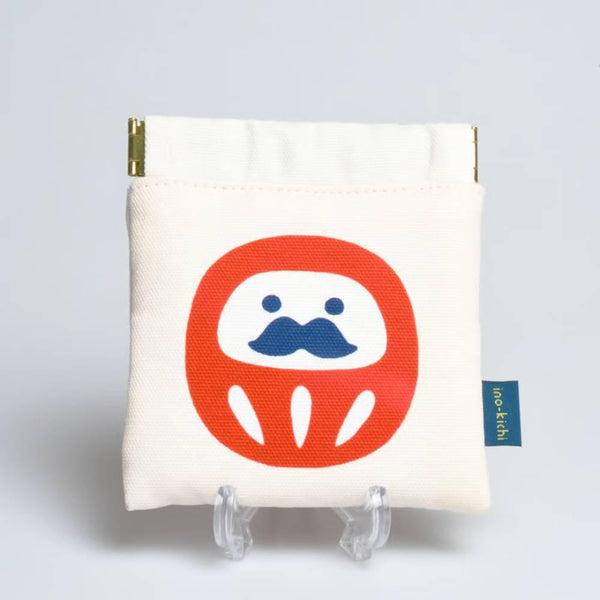 Shirakawa Cute White Cotton Small Pouch Daruma Design