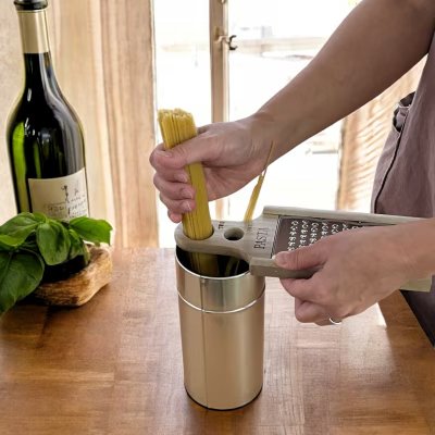 Wooden Handled Coarse Powder Cheese Grater With Pasta Measurer