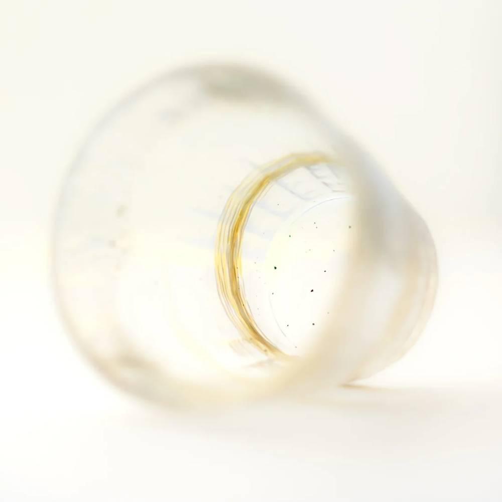 Aderia Handmade Drinking Rocks Glass Swirling Yellow Pattern 300ml