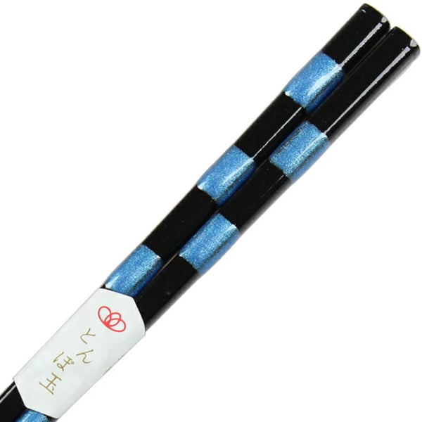 Aoba Dishwasher Safe Chopsticks Checkered Blue Design 23cm