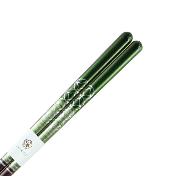 Aoba Dishwasher Safe Chopsticks Shippo Pattern Dark Green 23cm