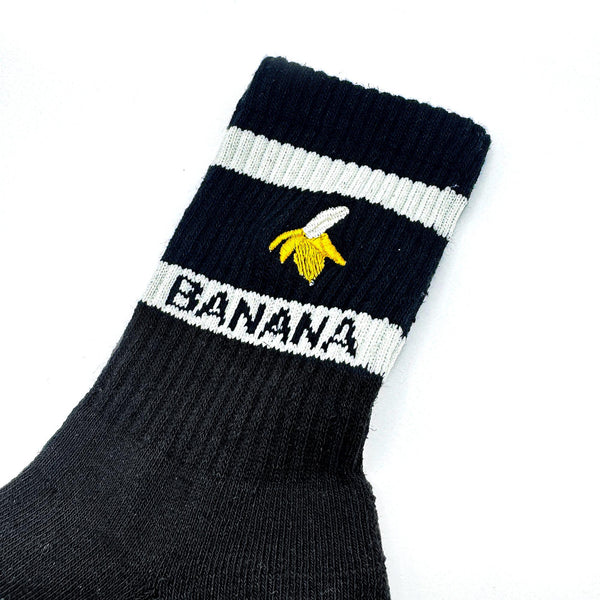 Banana Deodorizing & Sustainable Black Crew Socks 25-28cm