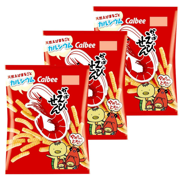 Calbee Kappa Ebisen Shrimp Flavored Chips 77g (Pack of 3)