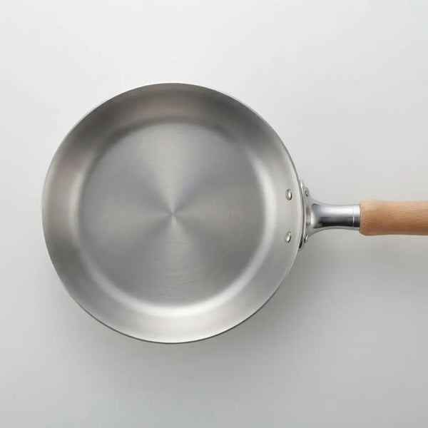 Chitose Iron Frying Pan with Wooden Handle Induction Compatible 18cm