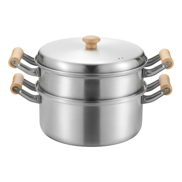 Chitose Stainless Steel Deep 2-Tier Steamer IH Compatible 25cm