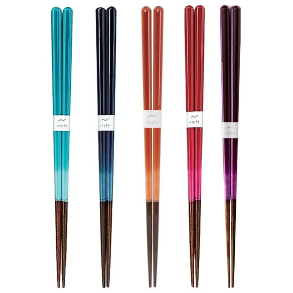 Colorful Wooden Chopsticks Dishwasher Safe 23cm (5 Pairs in Gift Box)