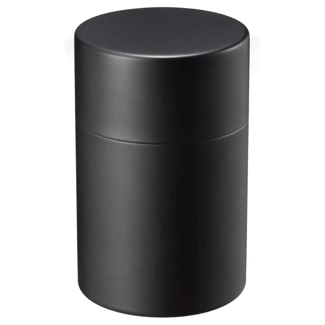 Enzo Stainless Steel Tea Caddy Tea Canister Tin Matte Black 200g