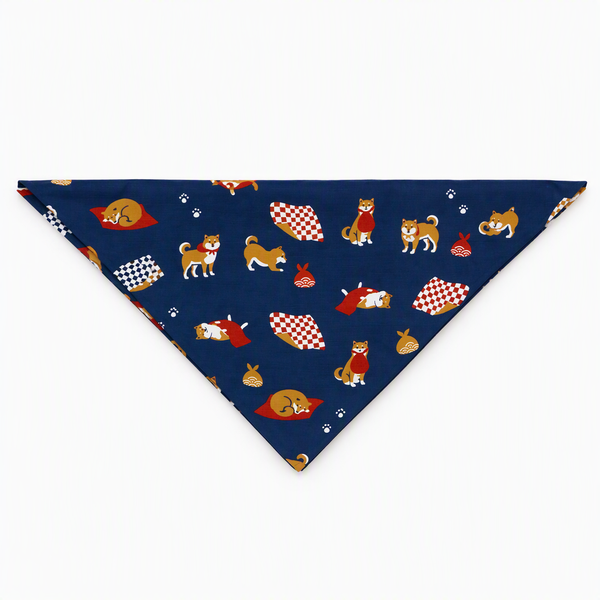 Furoshiki Shiba Inu Medium Blue Cotton Wrapping Cloth 70cm