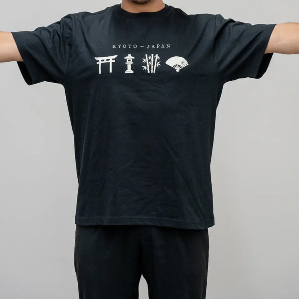 J Taste Kyoto Graphic T-Shirt Traditional Japanese Graphic Tee Black