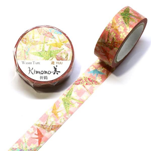 Kamiiso Kimono Washi Tape Origami Crane Pattern Masking Tape