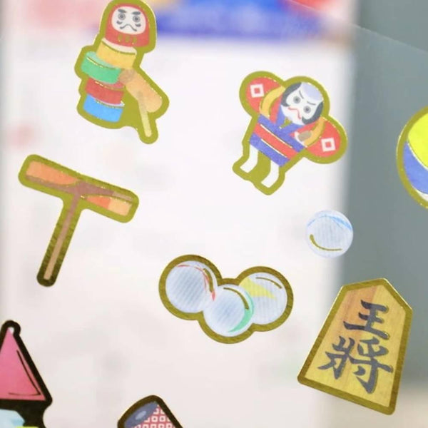 Kamiiso Nippon Seal Stickers Nostalgic Japanese Toys Pattern 1 Sheet