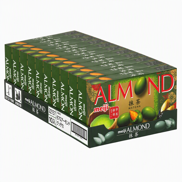 Meiji Almond Chocolate Uji Matcha Chocolate Coated Almonds 67g (Pack of 10)