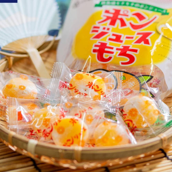Pon Juice Chewy Mochi Orange Citrus Filled Snack 98g (Pack of 3)