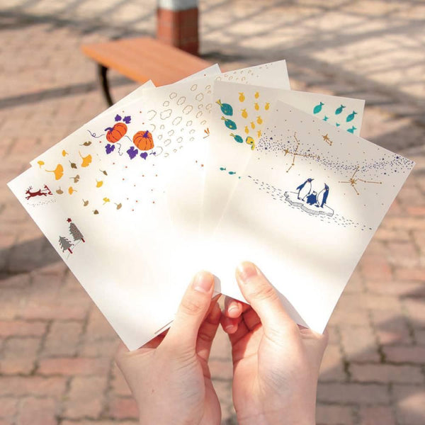 November Seasonal Foil Stamped Postcard Hedgehog Design