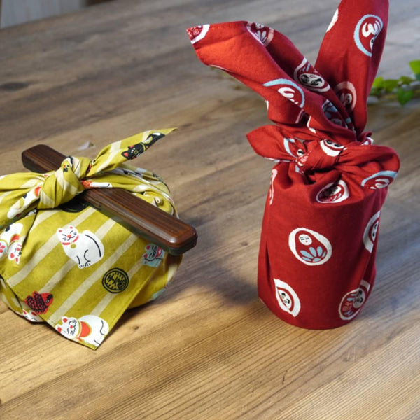 Seiran Furoshiki Daruma Doll Pattern Cotton Wrapping Cloth