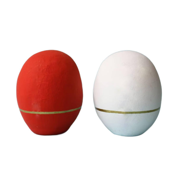 Shirakawa Daruma Red and White Pair Daruma Doll Set 8.5cm