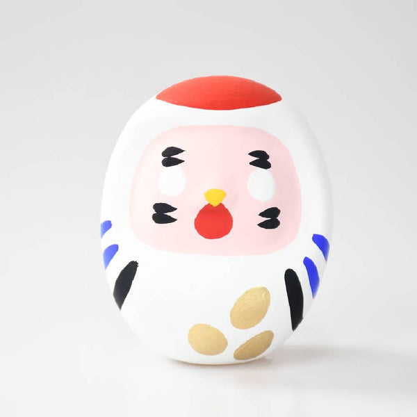 Shirakawa Zodiac Daruma Doll Cute White Bird Good Luck Charm 8.5cm