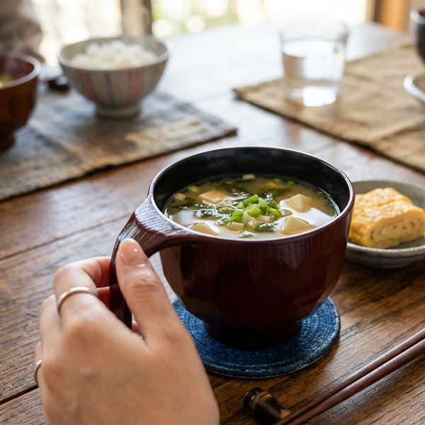 Stackable Bowl Reddish Brown Tortoise Shell Soup Cup with Handle