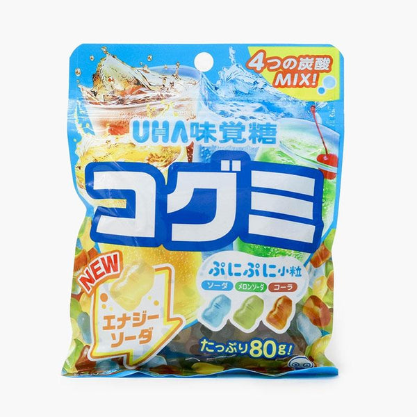 UHA Mikakuto Carbonated Soda Gummy Candy 4 Flavor Japanese Gummies Mix 80g