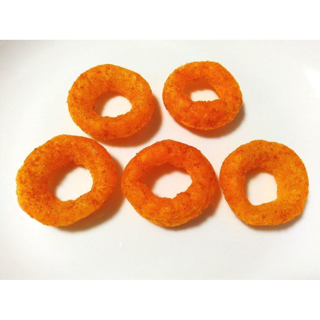 Yaokin Umaiwa Mentai Spicy Cod Roe Corn Puff Rings 75g (Pack of 3)